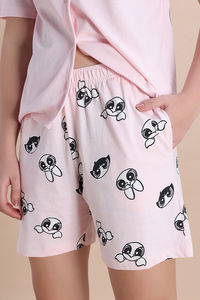 Zivame Power Puff Knit Cotton Lounge Short Set - Barely Pink — thumbnail 8